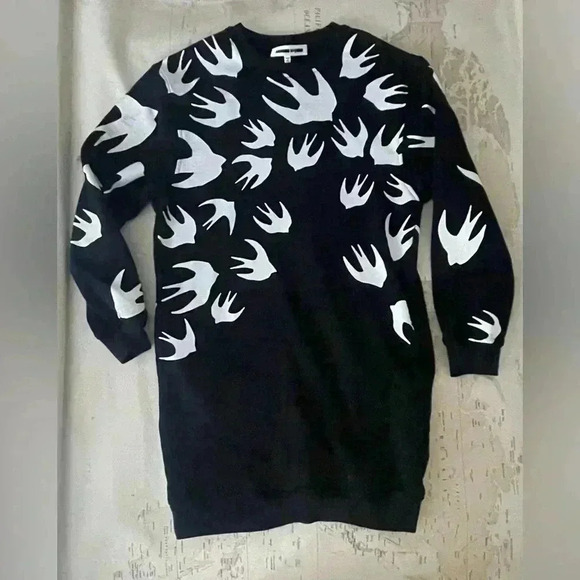 MCQ Alexander McQueen Swallow Sweatshirt Dress Small - Picture 2 of 14